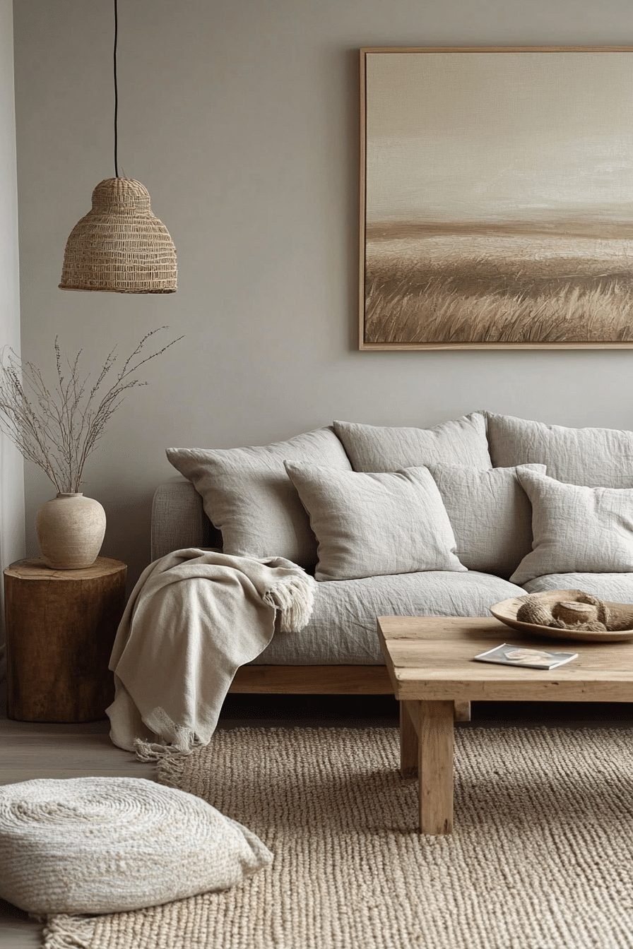 Grey Minimalist Living Room