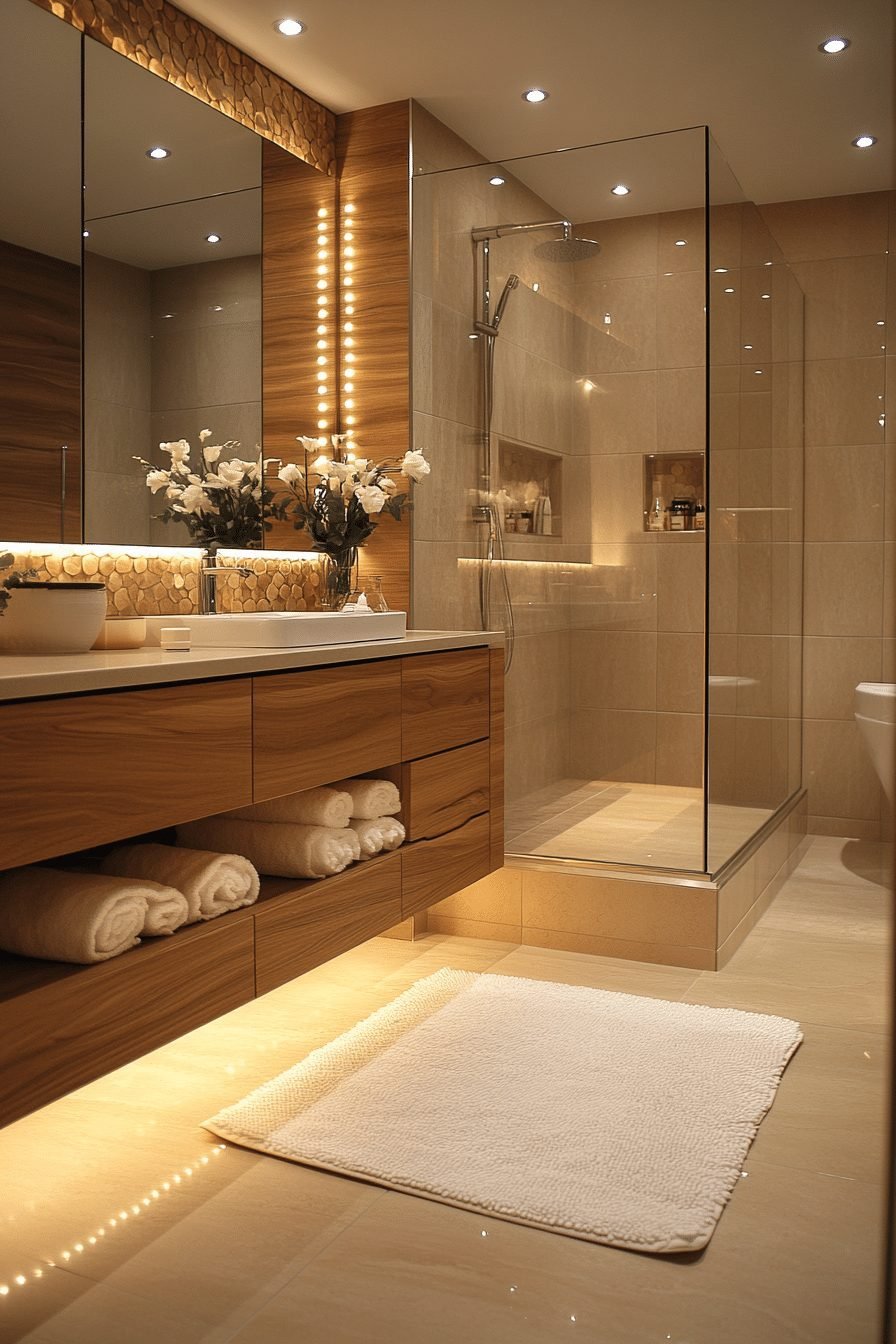  Contemporary Bathroom with LED Lighting