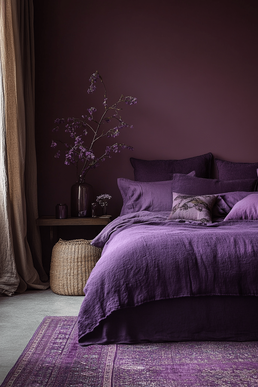 Purple Earthy Bedroom