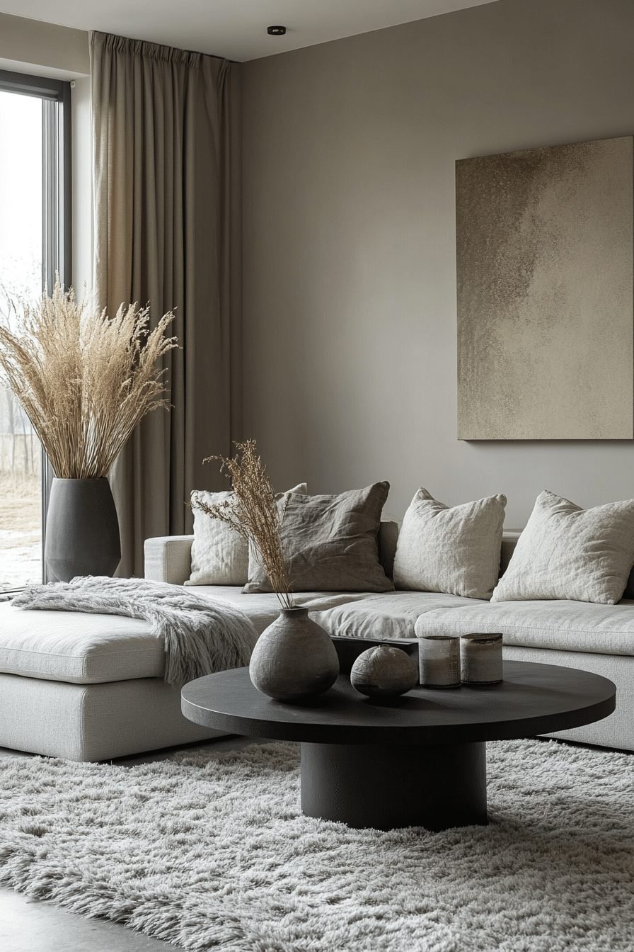 Grey Minimalist Living Room