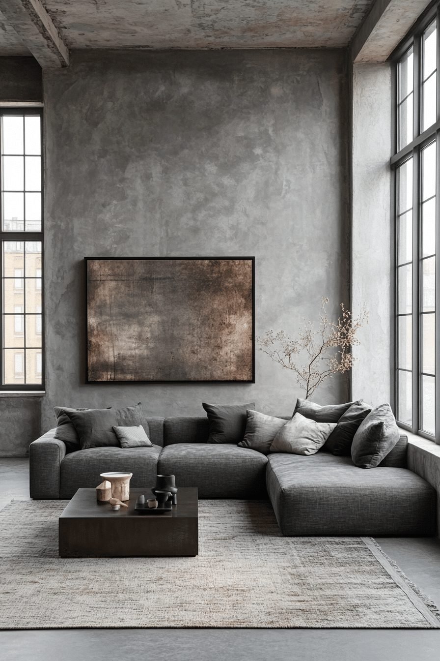 Grey Minimalist Living Room