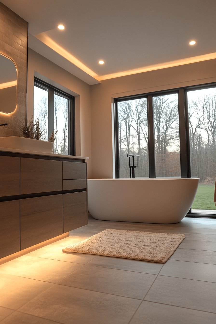 Open Concept Contemporary Bathroom
