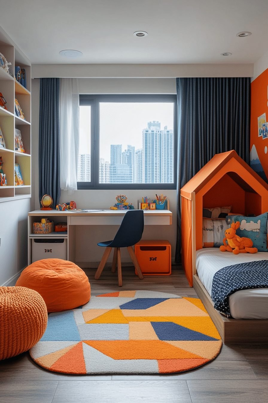Contemporary Kids Bedroom with Play Zone