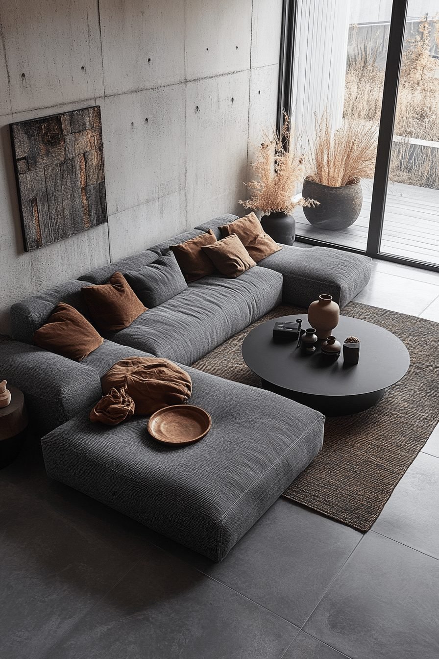 Grey Minimalist Living Room