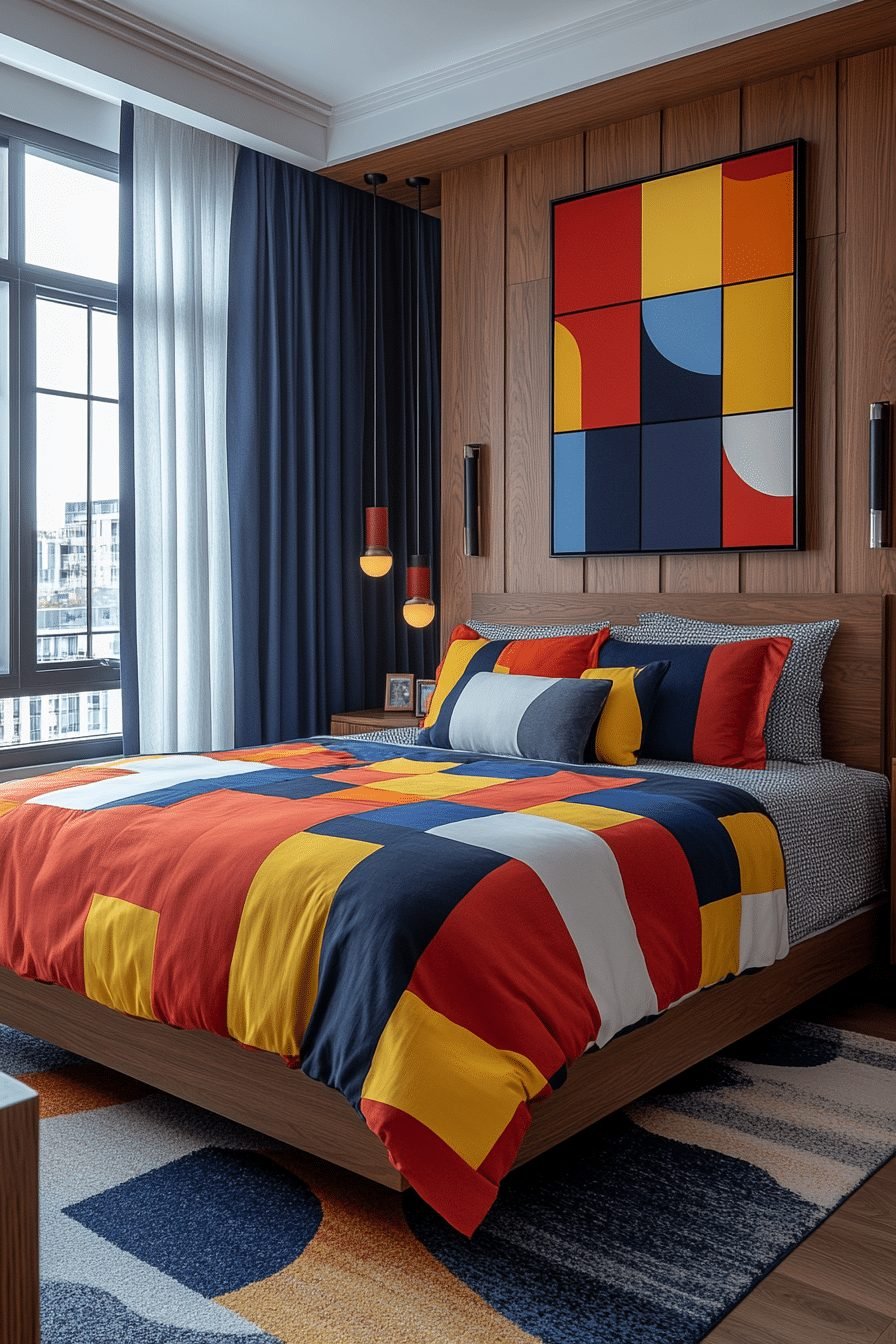 Bold Color Blocks in Contemporary Kids Bedroom
