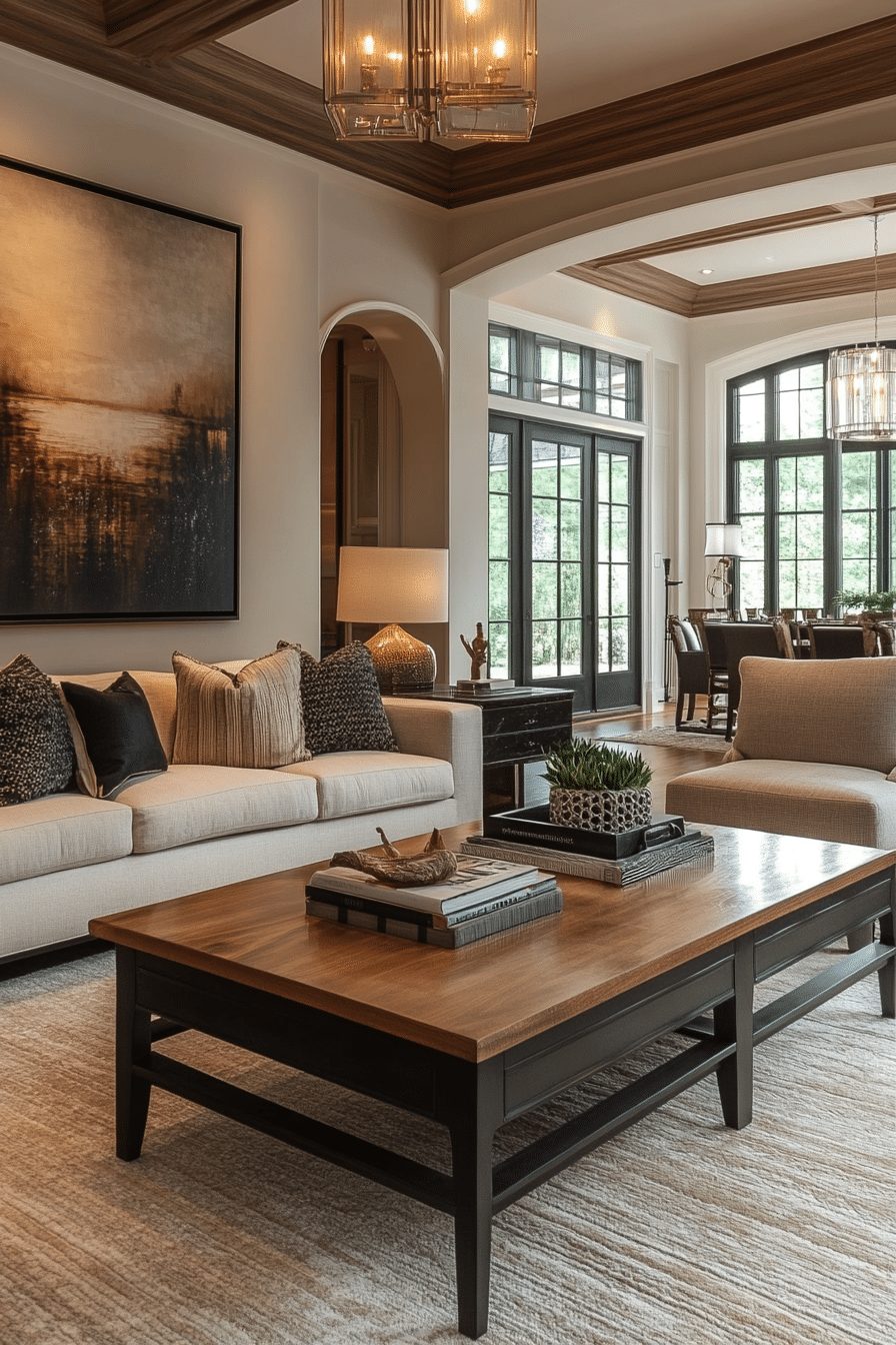 Transitional Contemporary Living Room