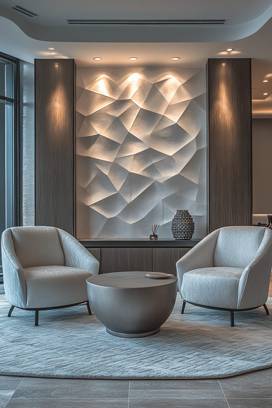Contemporary Living Room with Geometric Forms