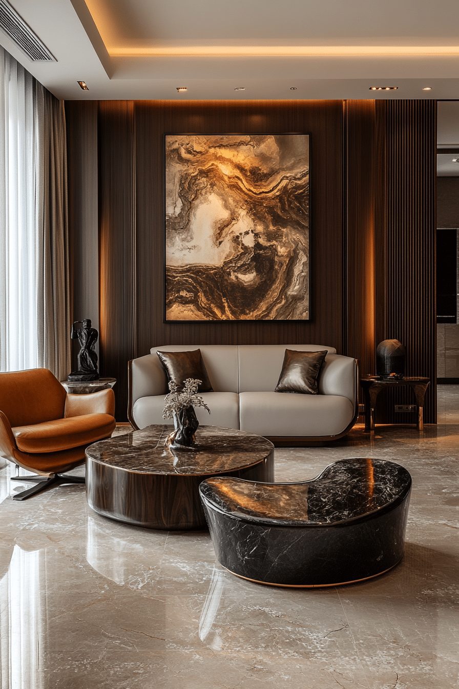 Mixed-Material Contemporary Living Room