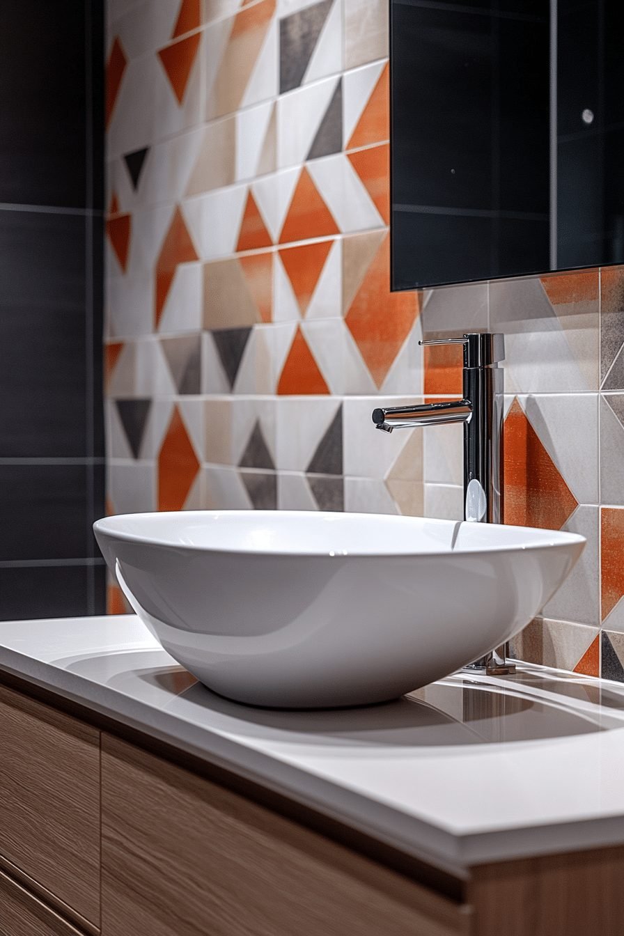 Contemporary Bathroom with Statement Tiles