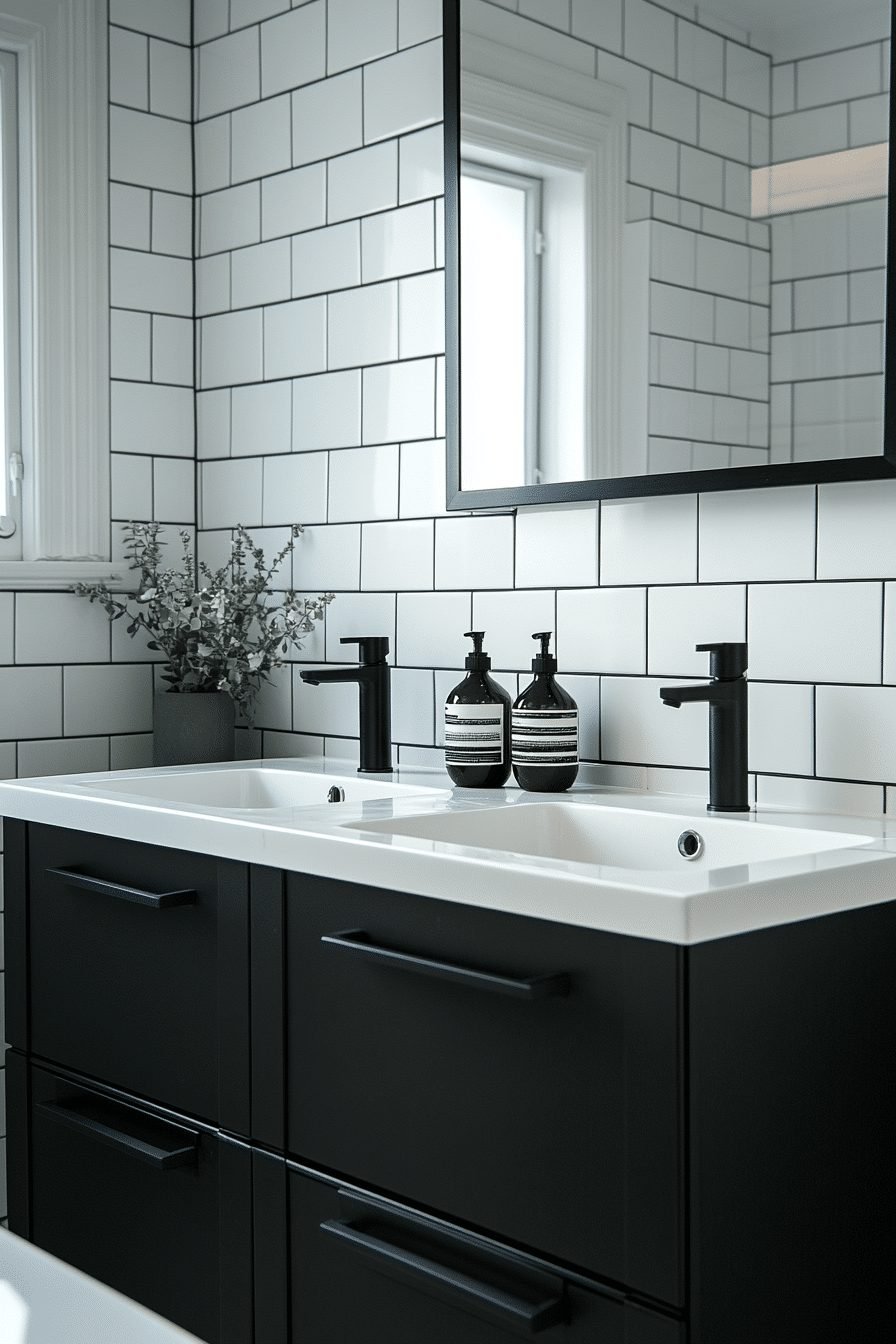 Elegant Black and White Bathroom