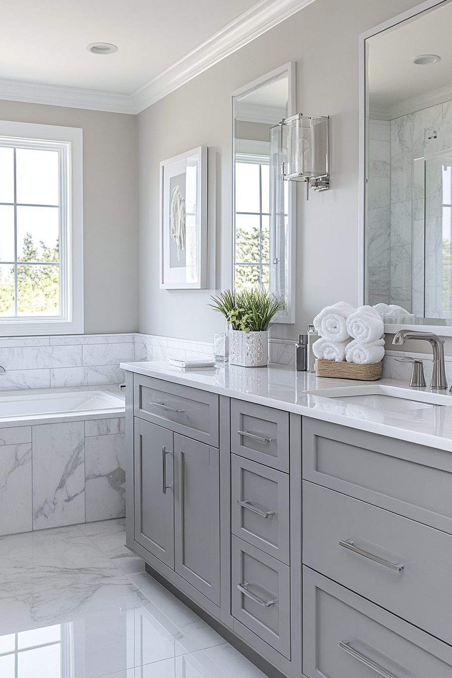 Monochromatic Contemporary Bathroom