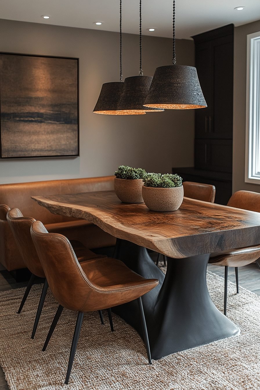  Earthy Brown Dining Area