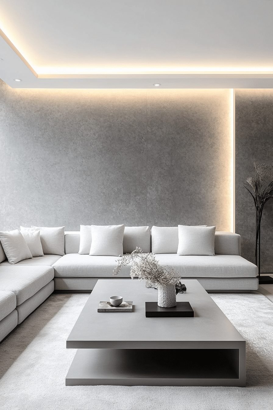 Grey Minimalist Living Room