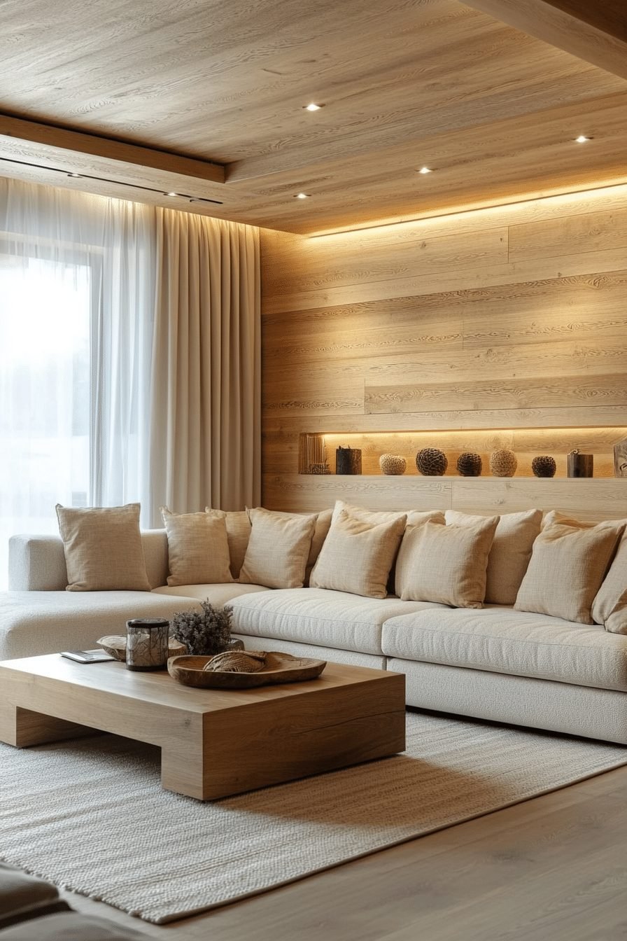 Warm Wood Accents Contemporary Room