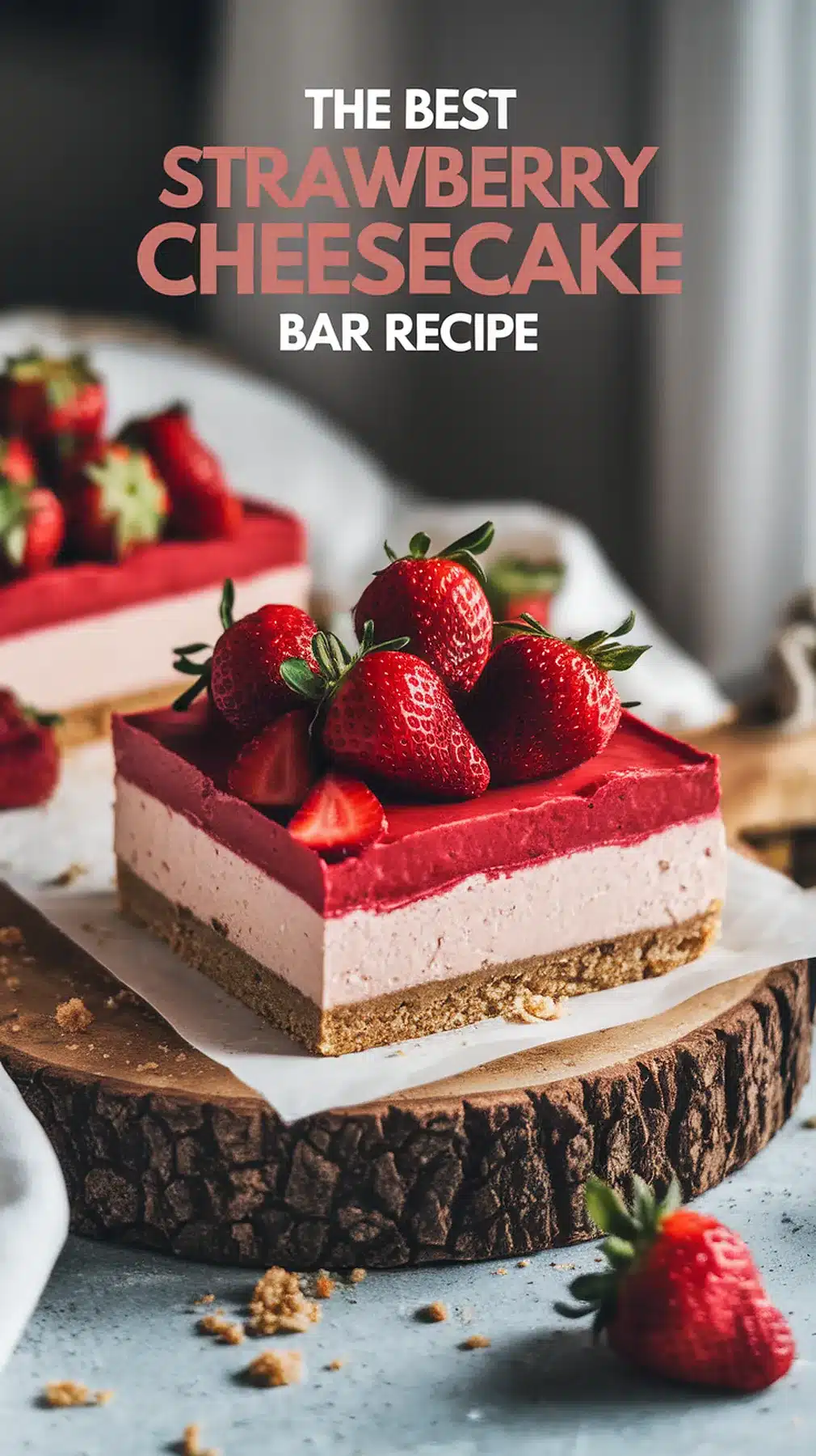 Delicious Strawberry Cheesecake Bars Recipe