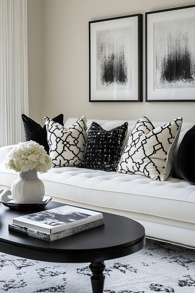 Sleek Monochrome Living Room
