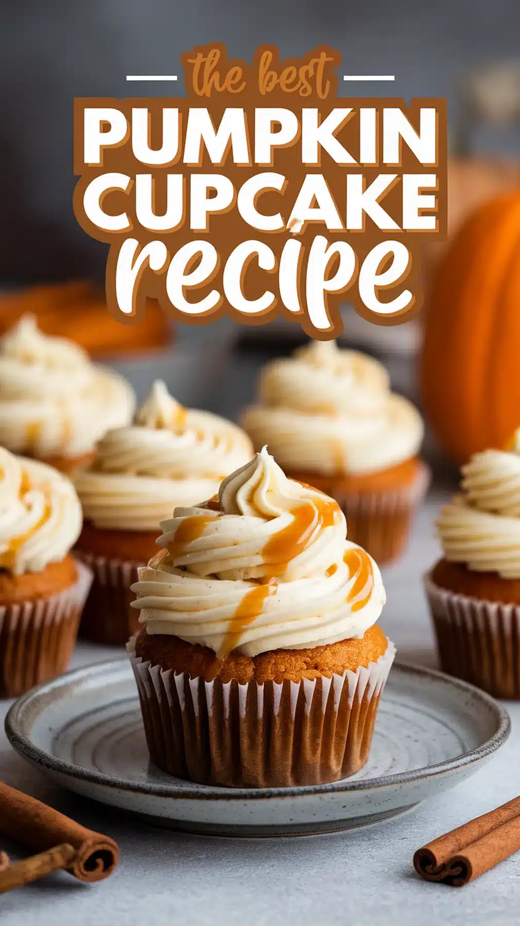 Spiced Pumpkin Cupcakes with Cream Cheese Frosting