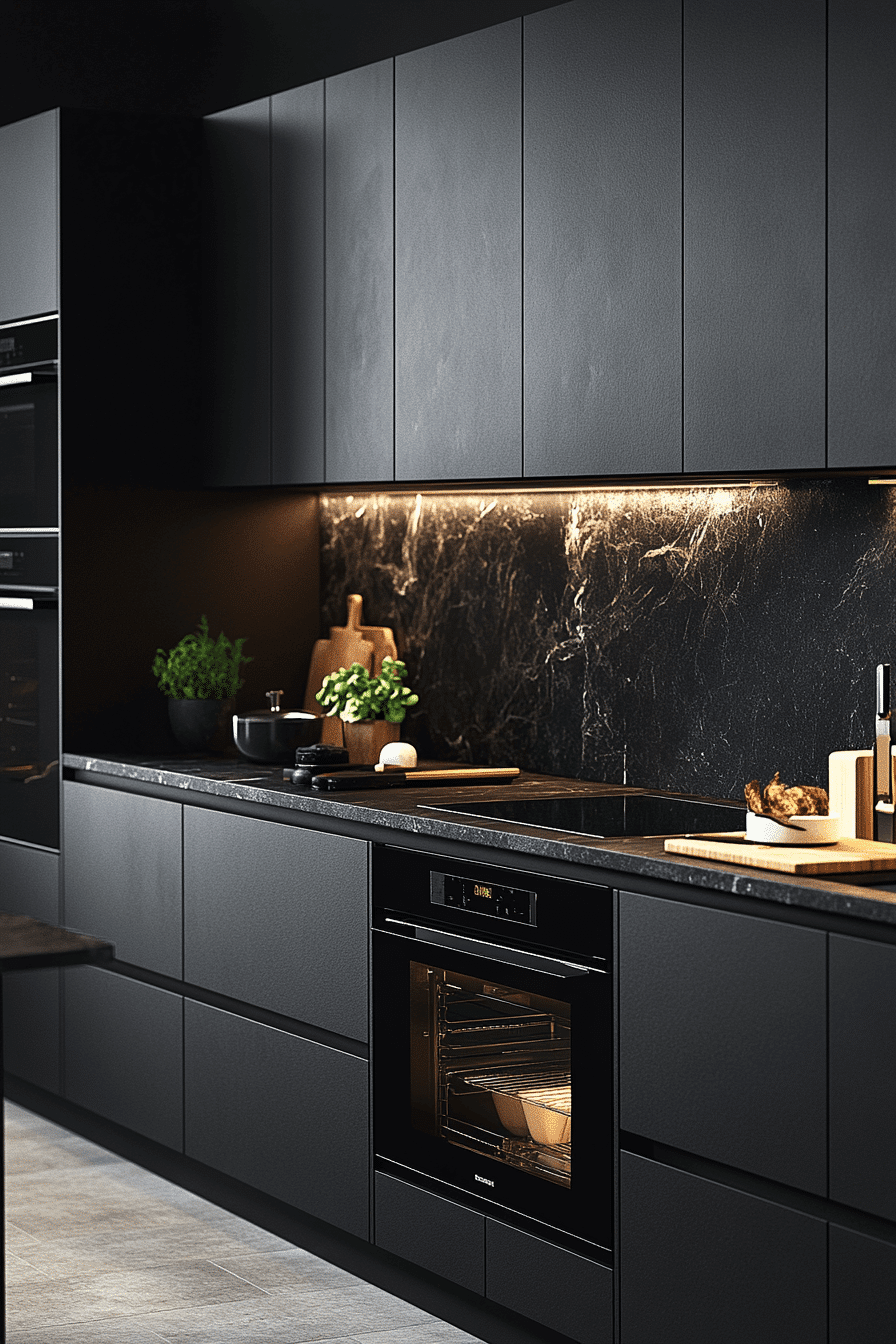 moody kitchen cabinets