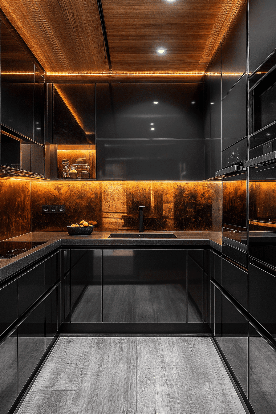 small moody kitchen