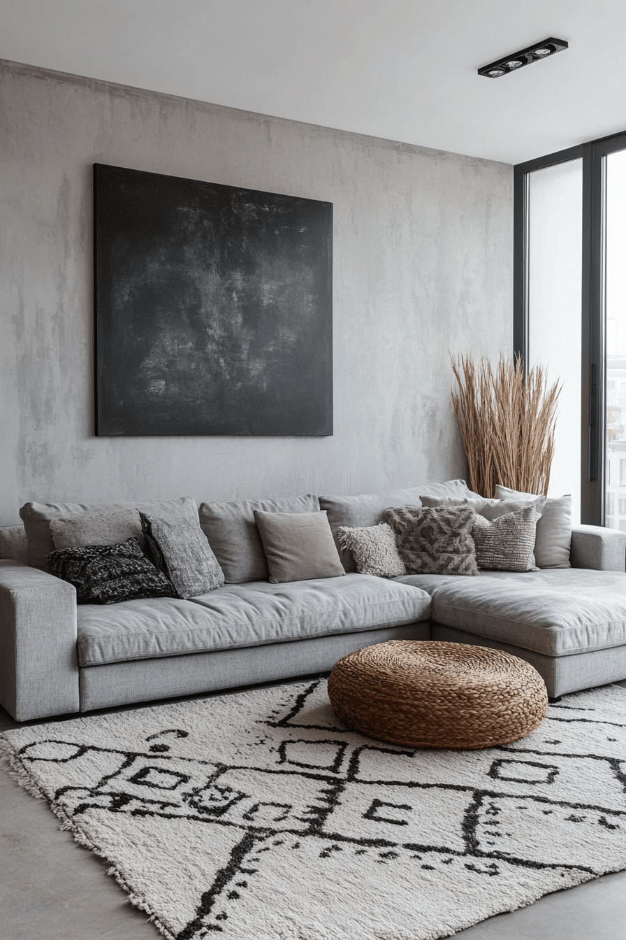 Grey couch aesthetic