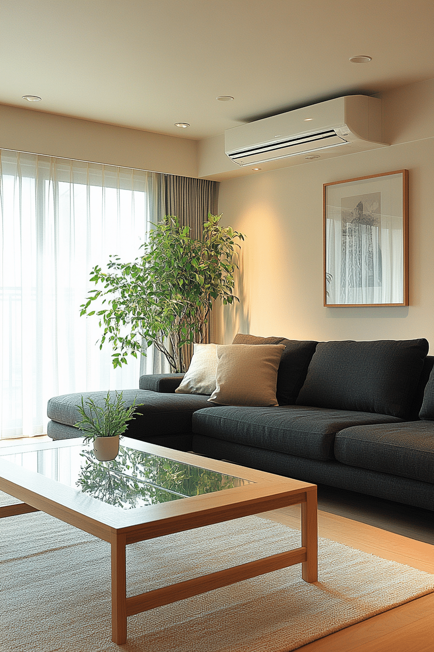Charcoal sofa living room