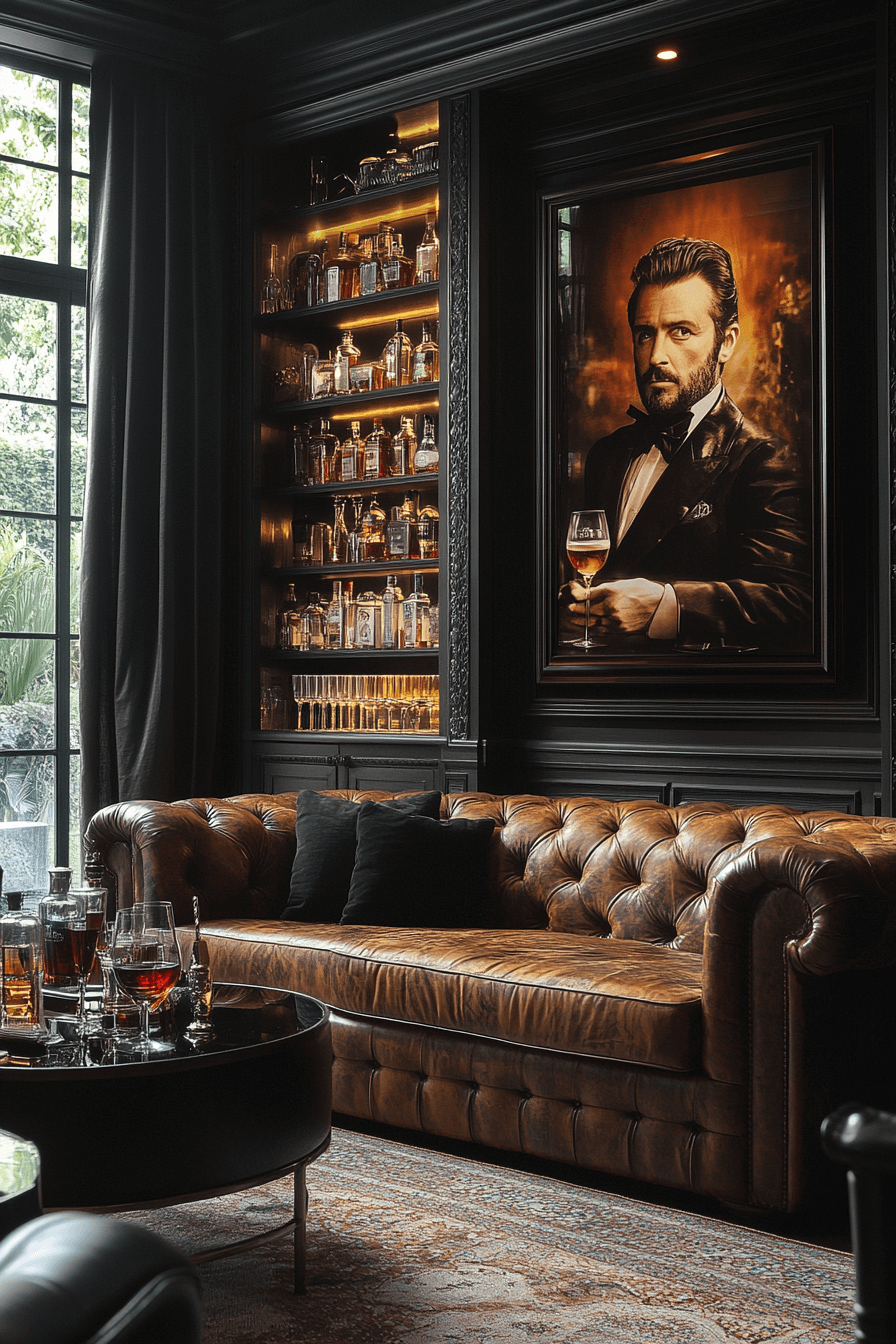 moody vintage living room