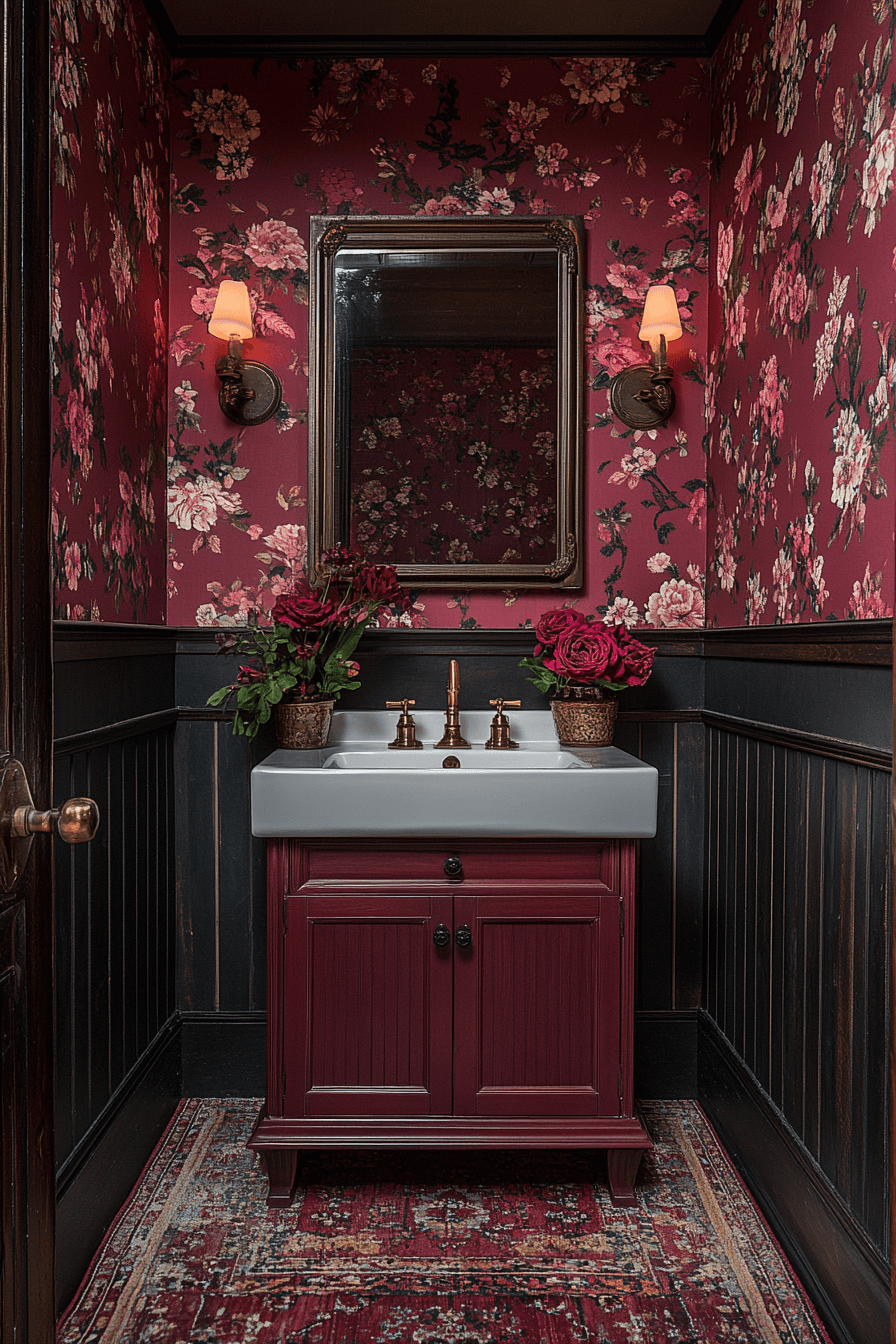 moody vintage bathroom