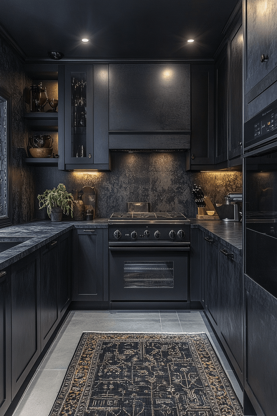 small moody kitchen
