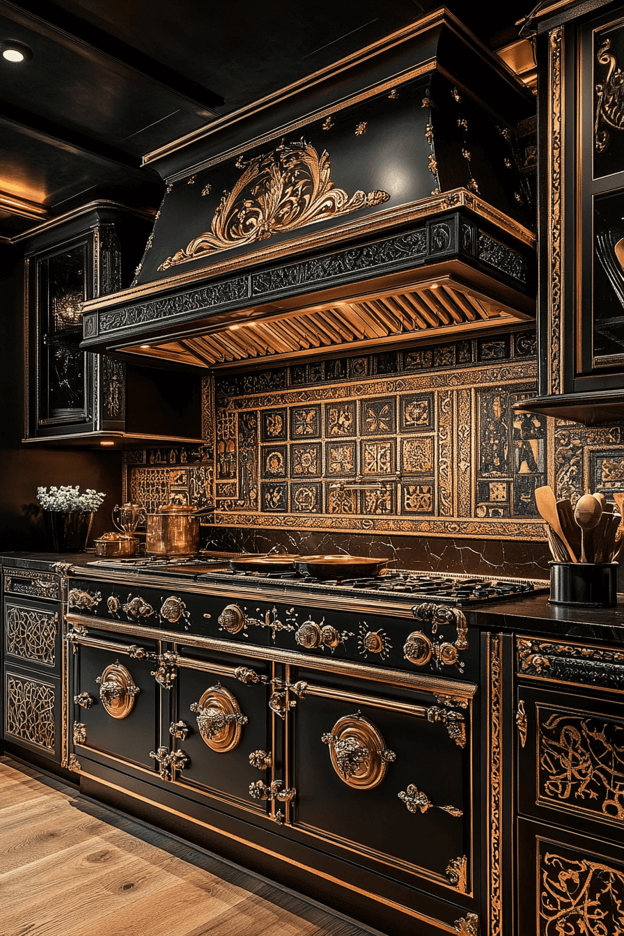 dark academia kitchen