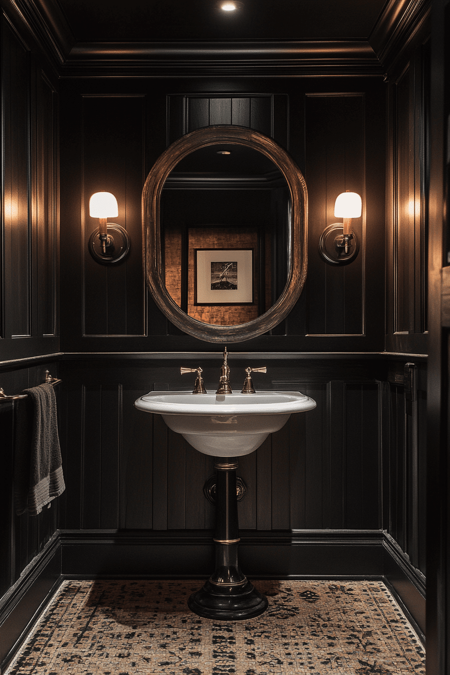 moody vintage bathroom