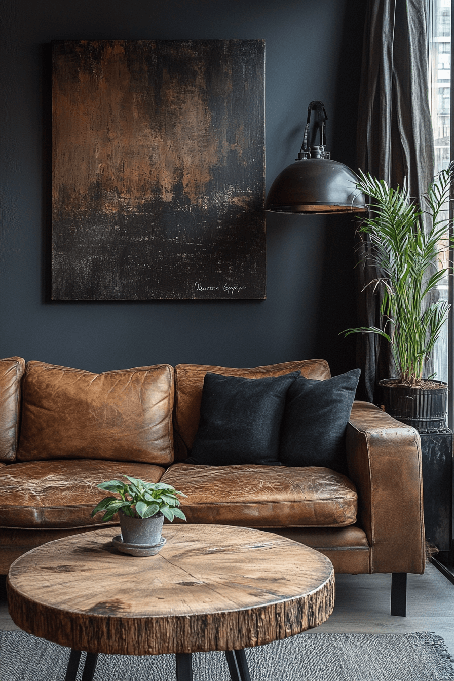 moody vintage living room