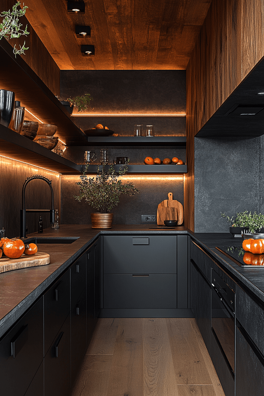 small moody kitchen