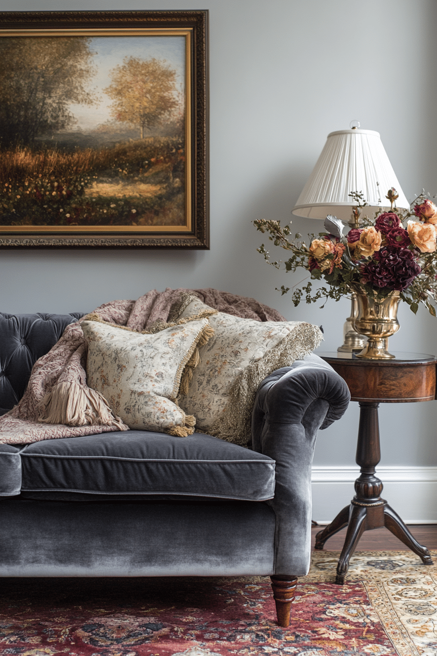 Grey couch aesthetic