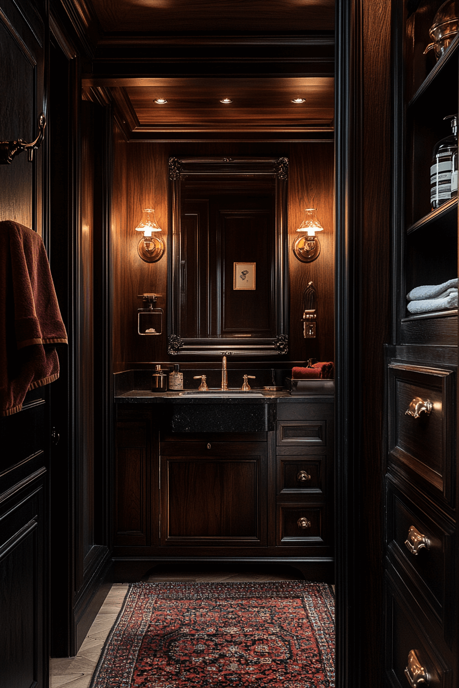 moody vintage bathroom