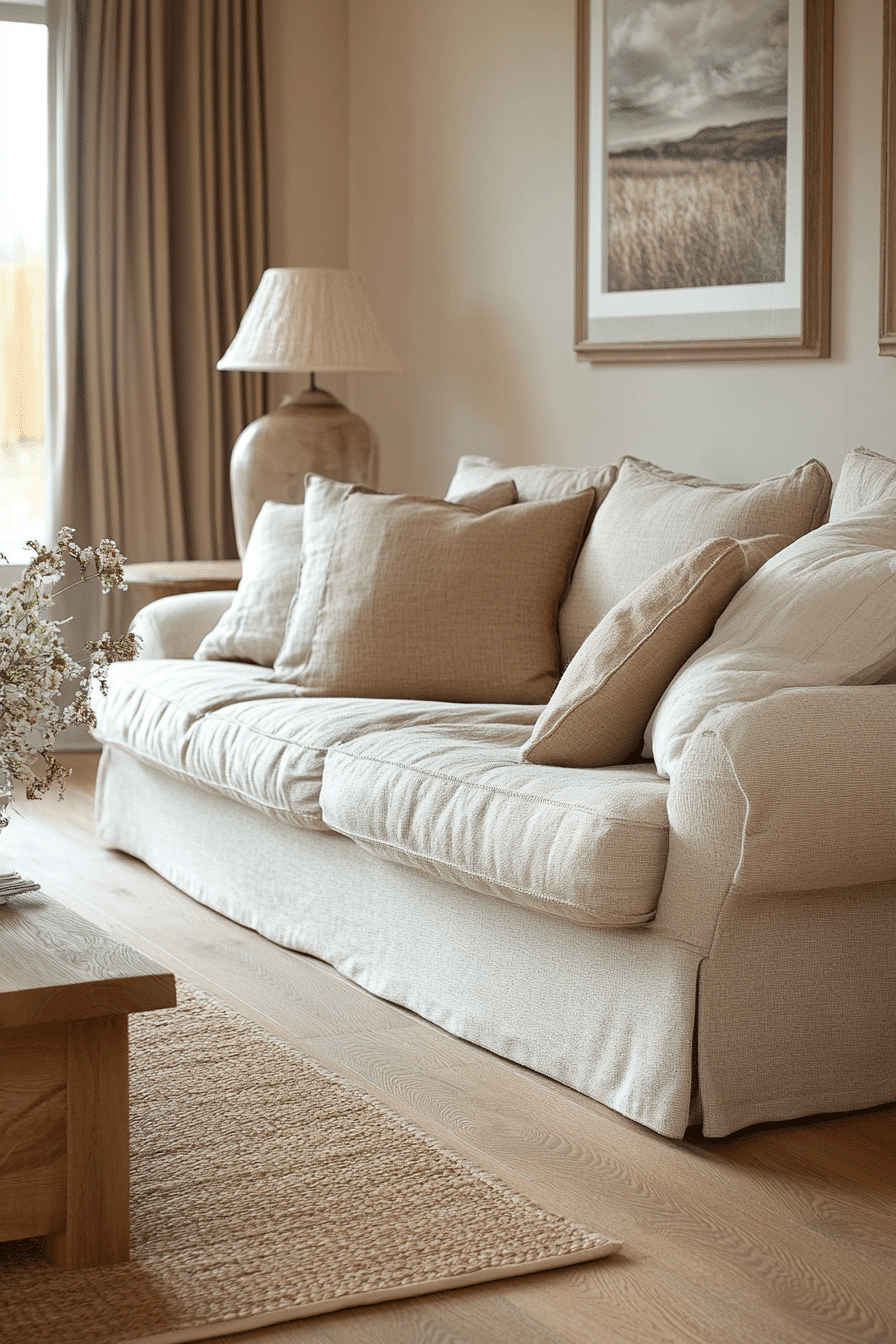 moody neutral living room