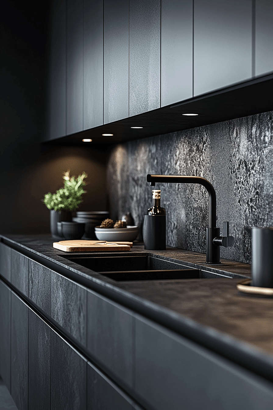 moody kitchen cabinets