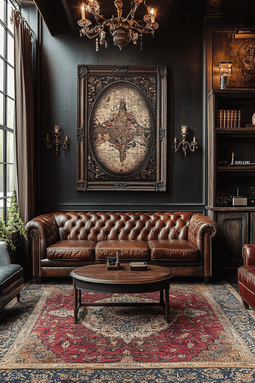 moody vintage living room