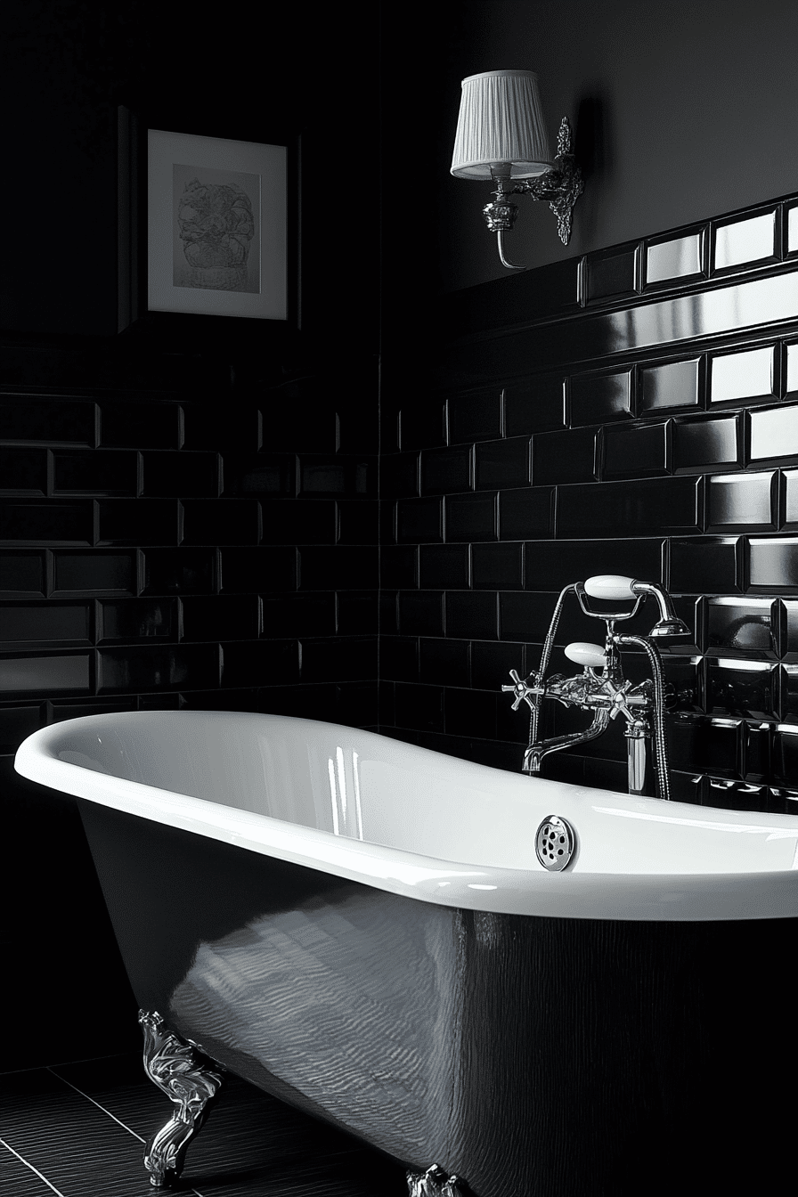 moody vintage bathroom