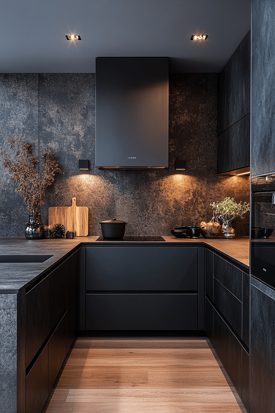 small moody kitchen