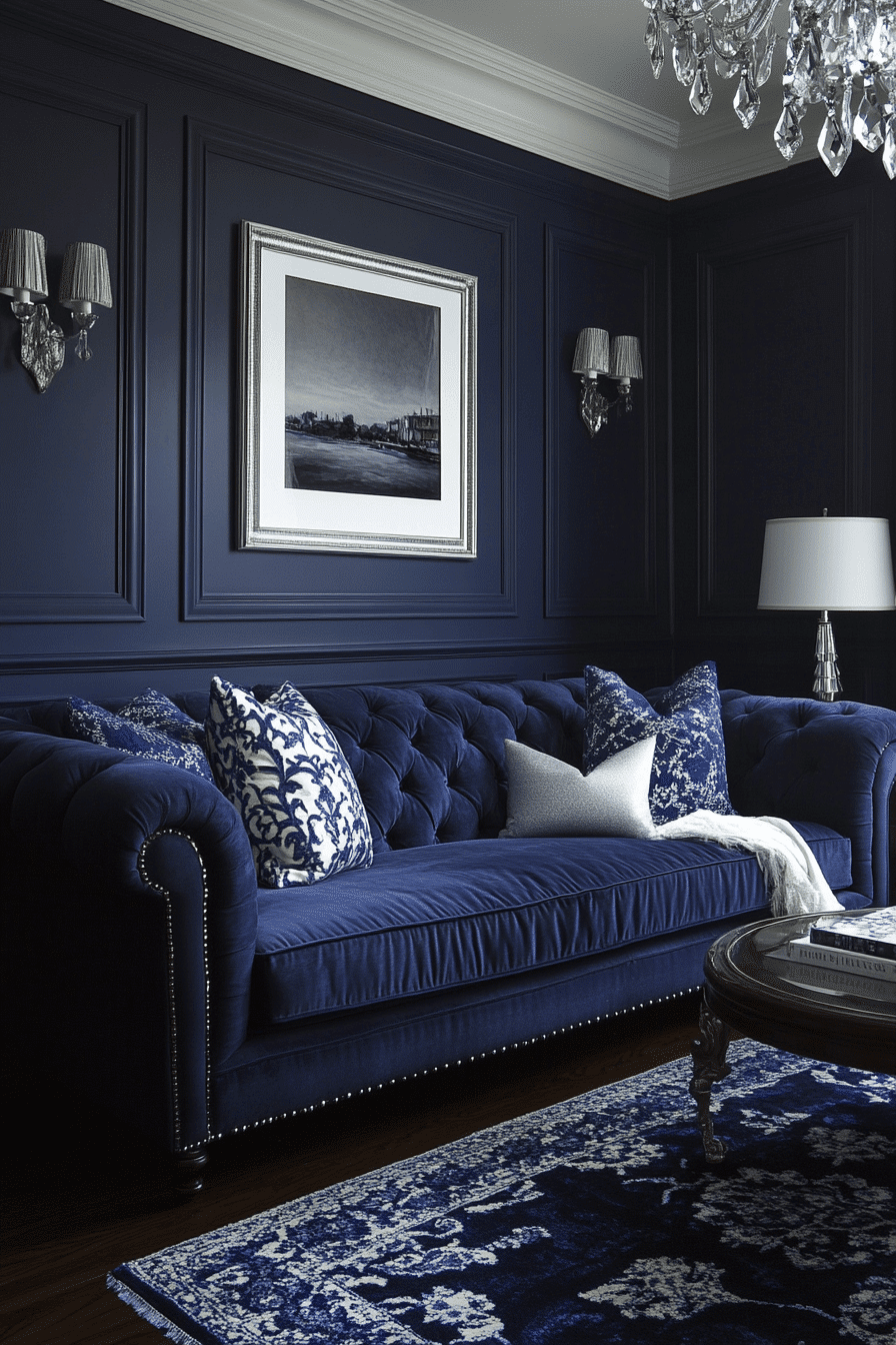 moody vintage living room