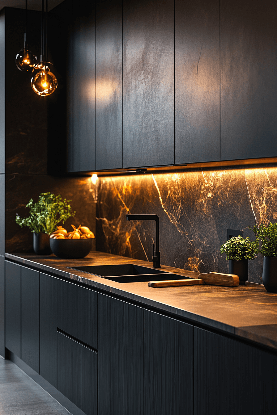 small moody kitchen