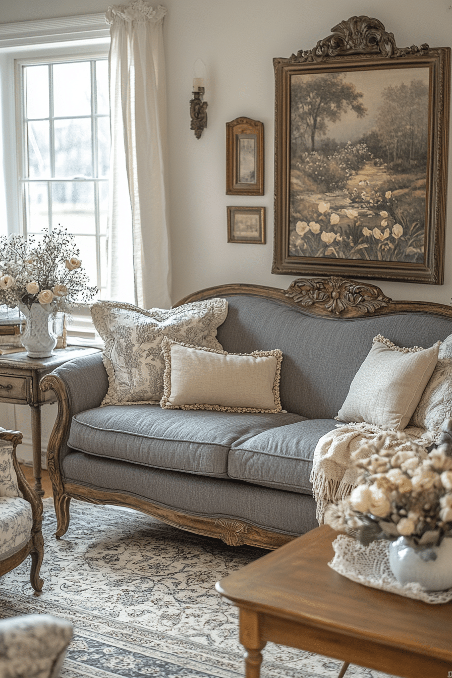 Grey couch aesthetic