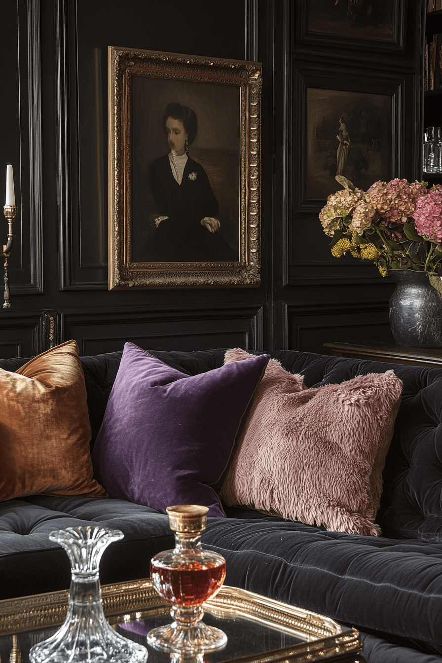 moody vintage living room