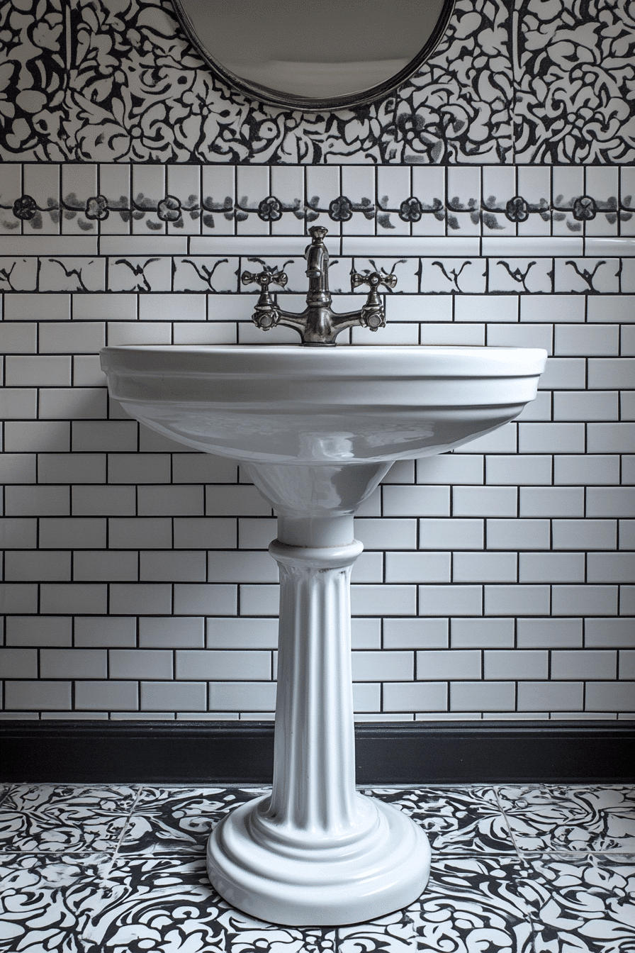 moody vintage bathroom