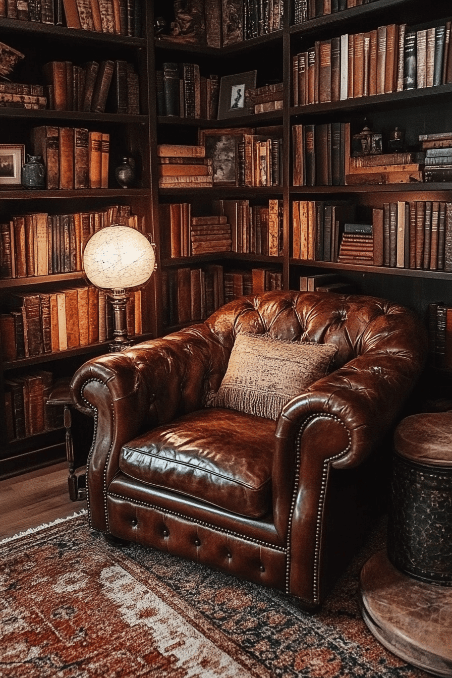 moody vintage living room