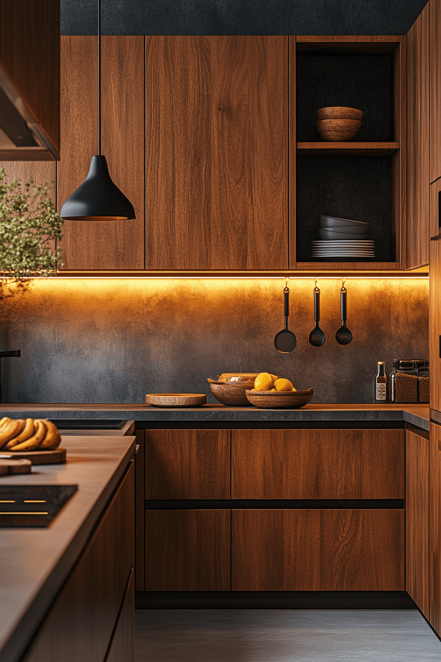 moody kitchen cabinets