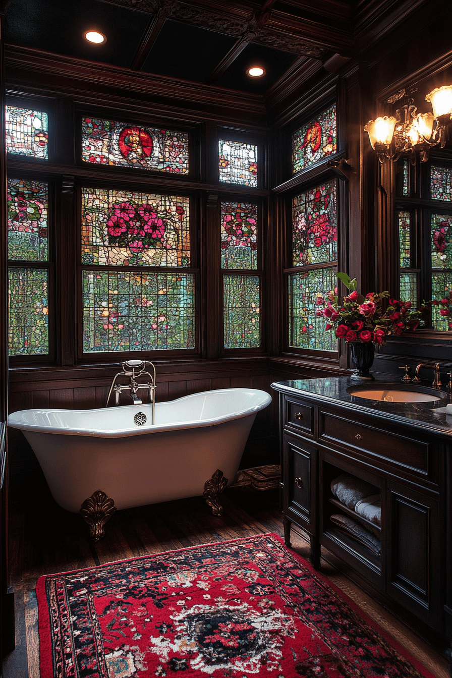 moody vintage bathroom