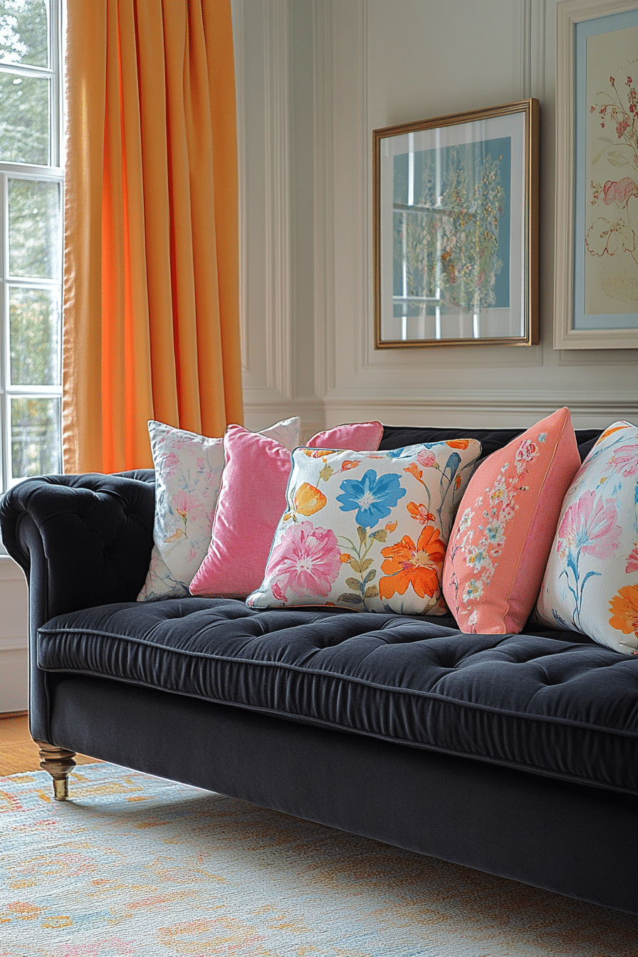 Charcoal sofa living room