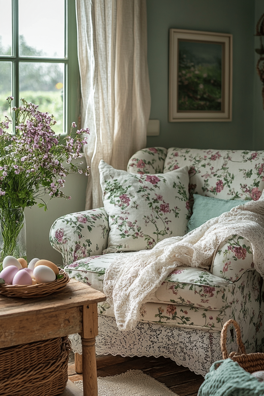 easter living room decor