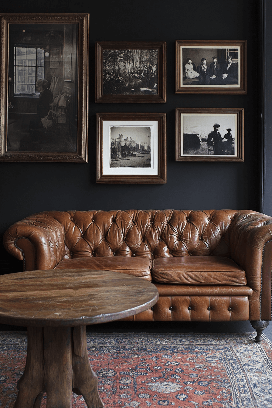 moody vintage living room